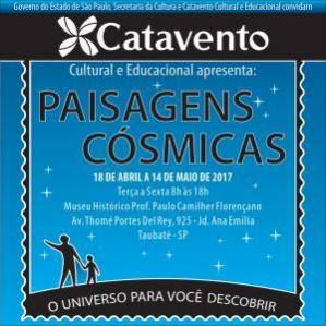 cartaz sobre o evento paisagens cosmicas