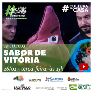 um nariz gigante ao centro e dois homens ao fundo