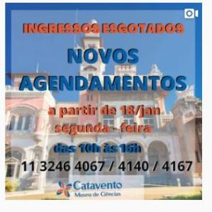 informativo sobre fim de ingressos para o final de semana