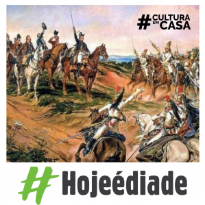 Foto de Dom Pedro as margens do rio Ipiranga